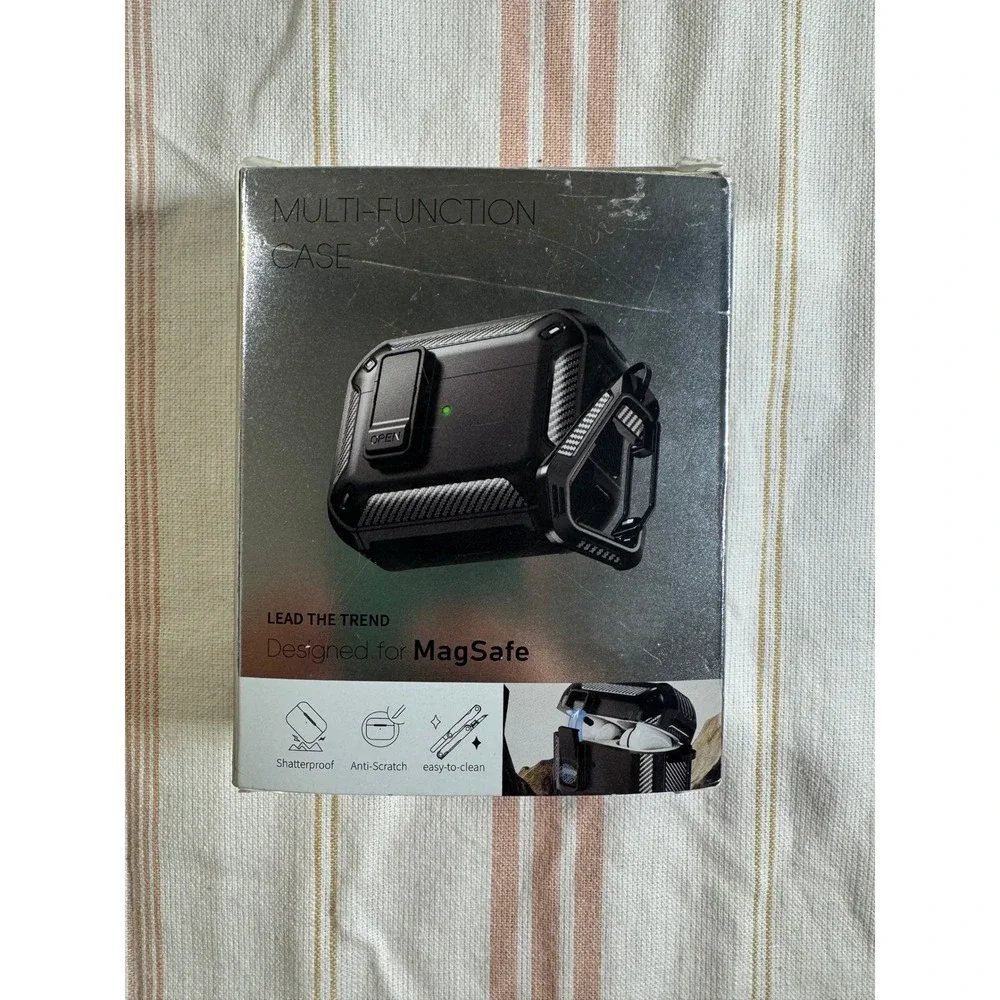 Rugged Multi-Function Case for MagSafe Shatterproof Tactical Black Carbon Fiber